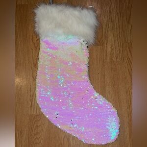 Iridescent Sequin Christmas Stocking